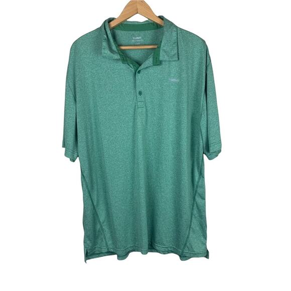 Reebok 100% Polyester Heather Green Golf Polo Men's 2XL - Picture 1 of 4